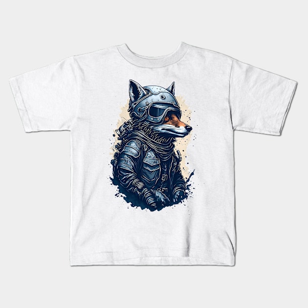 Wolf Biker Kids T-Shirt by lemahijo_std